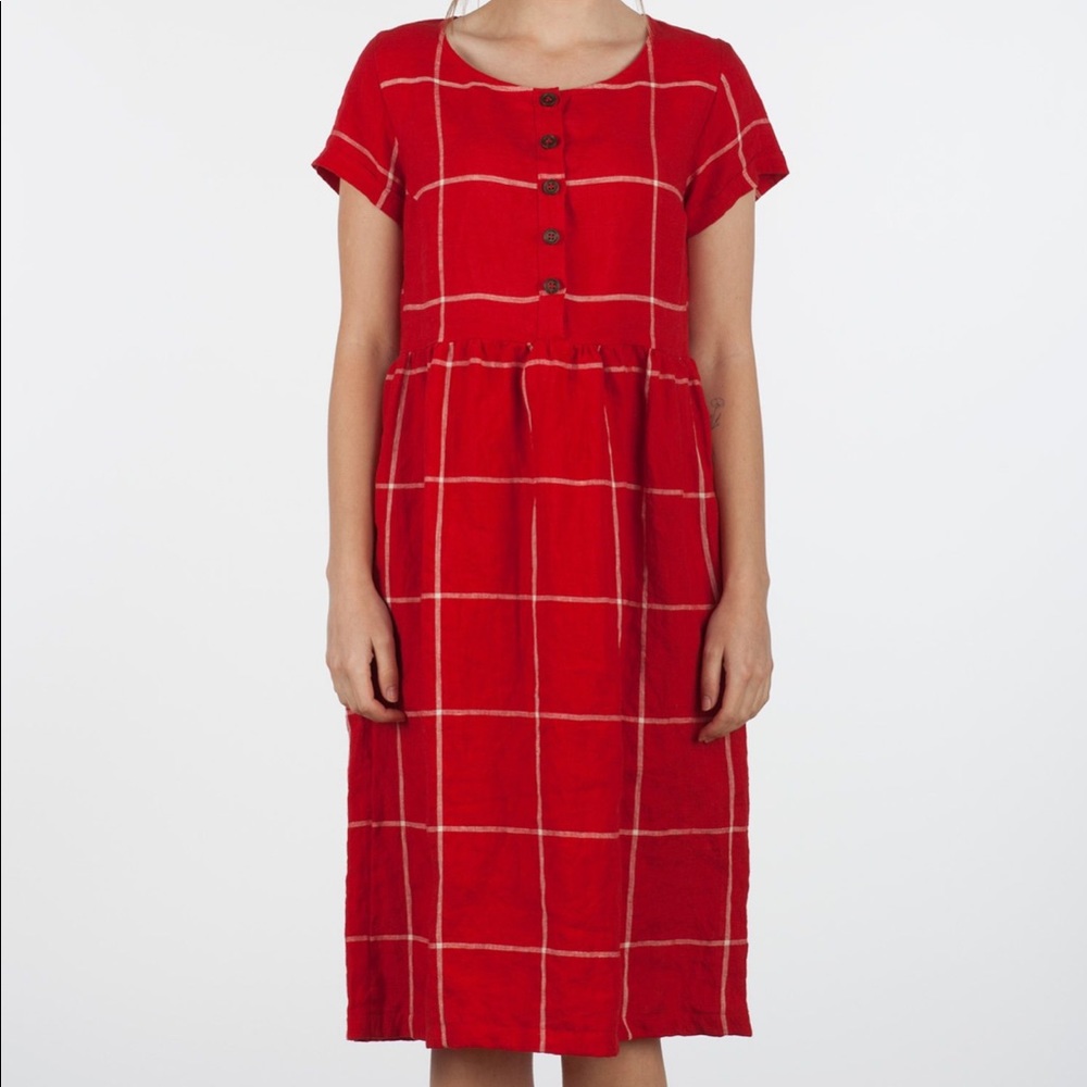 Pyne and Smith No 11 Dress Red Windowpane Size M